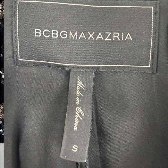 BCBG Maxazria NWOT Sequin Leopard Print Statement Faux Leather Blazer - Picture 4 of 4